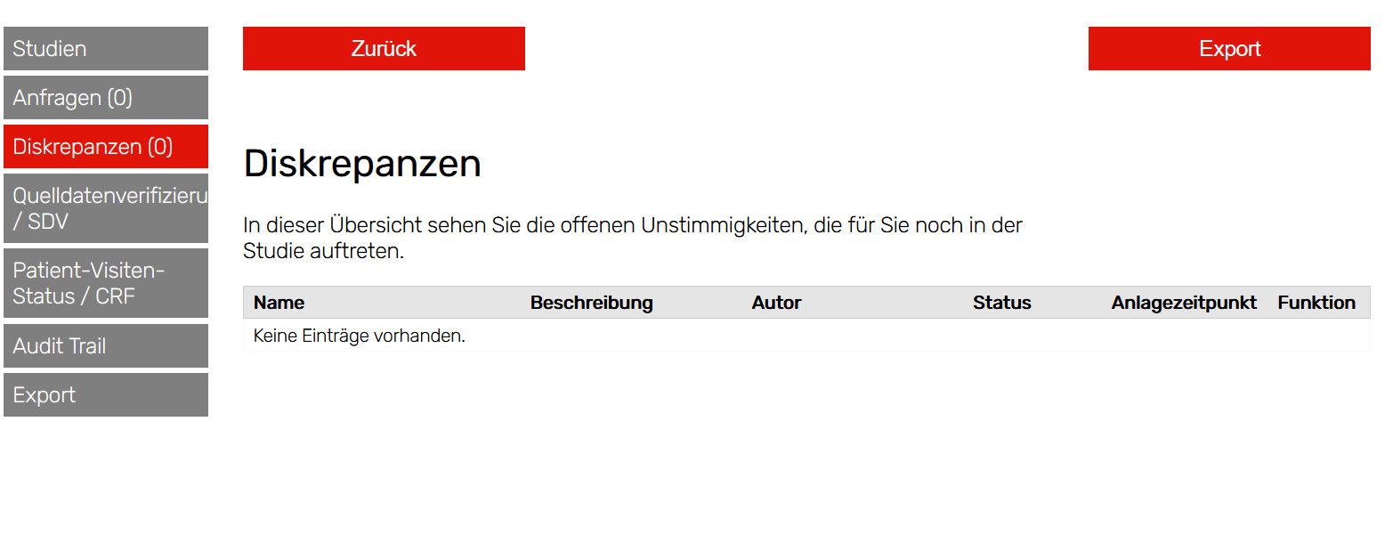 wisy CMS: EDC Diskrepanzen&uuml;bersicht